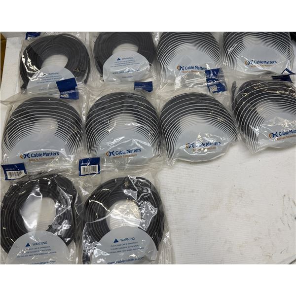 Lot of (10) Cable Matters #160012-BLK-75