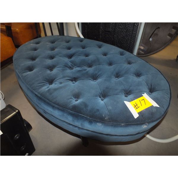 Blue Tufted Ottoman