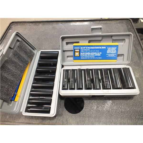 Two 8pc 3/8" Drive Deep Impact Socket Sets