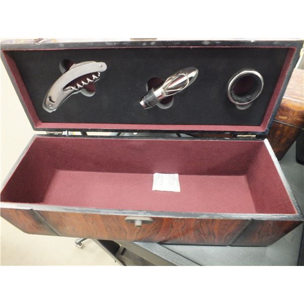 Wooden Wine Bottle Box w/ Tools...No Bottle