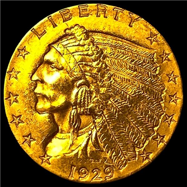 1929 Indian Head Gold $2.5 Quarter Eagle  CLOSELY UNCIRCULATED