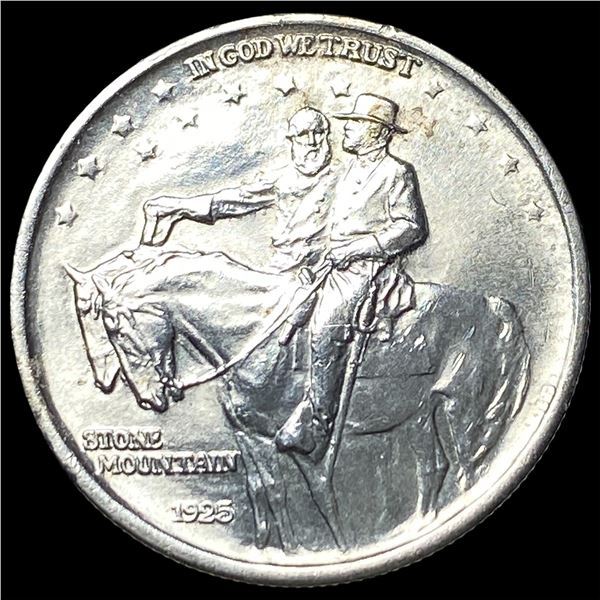 1925 Silver Stone Mountain Half Dollar CHOICE  BU
