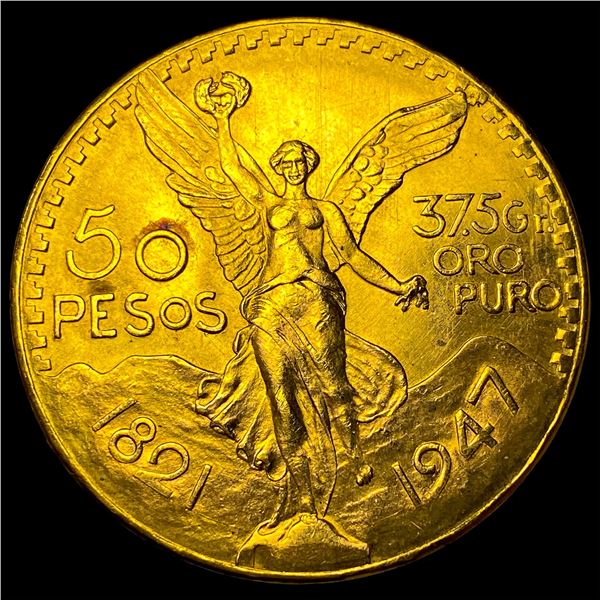 1947 Mexico 1.2057oz Gold 50 Pesos  UNCIRCULATED