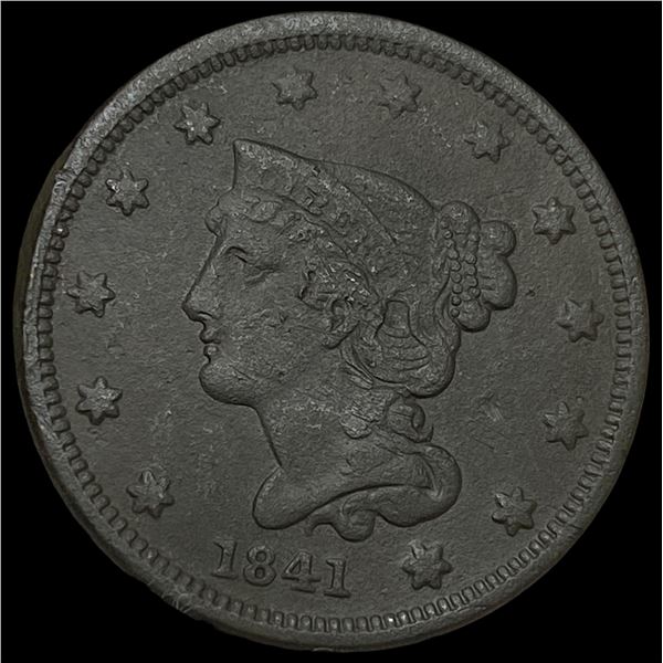 1841 Braided Hair Large Cent HIGH GRADE
