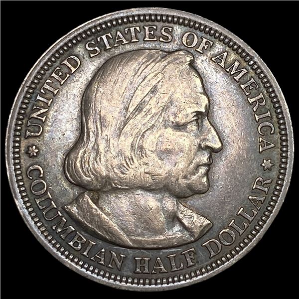 1893 Silver Columbian Expo Half Dollar NEARLY  UNCIRCULATED