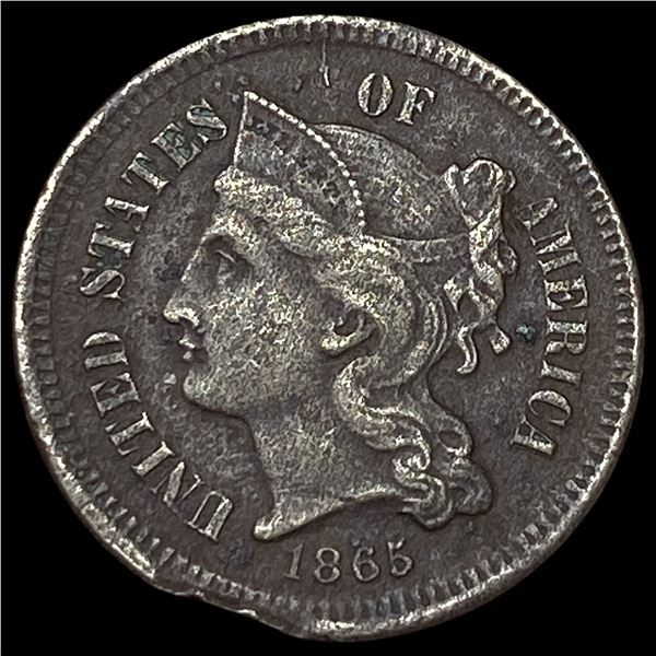 1865 Nickel Three-Cent Piece LIGHTLY  CIRCULATED
