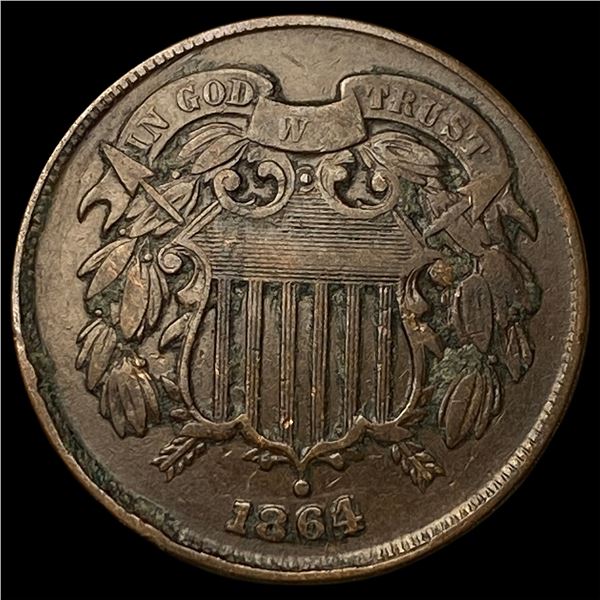 1864 Two-Cent Piece ABOUT UNCIRCULATED