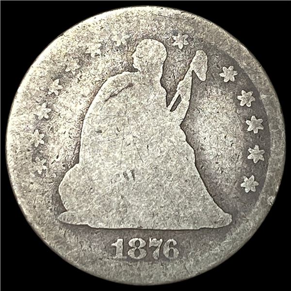 1876-CC Silver Seated Liberty Quarter NICELY  CIRCULATED