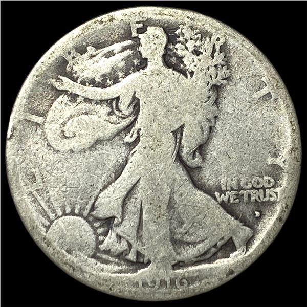 1916-D Silver Walking Liberty Half Dollar  NICELY CIRCULATED