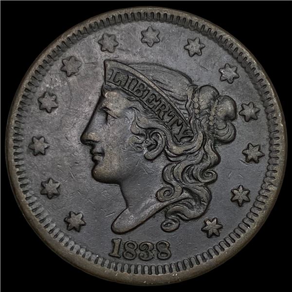 1838 Braided Hair Large Cent NEARLY  UNCIRCULATED