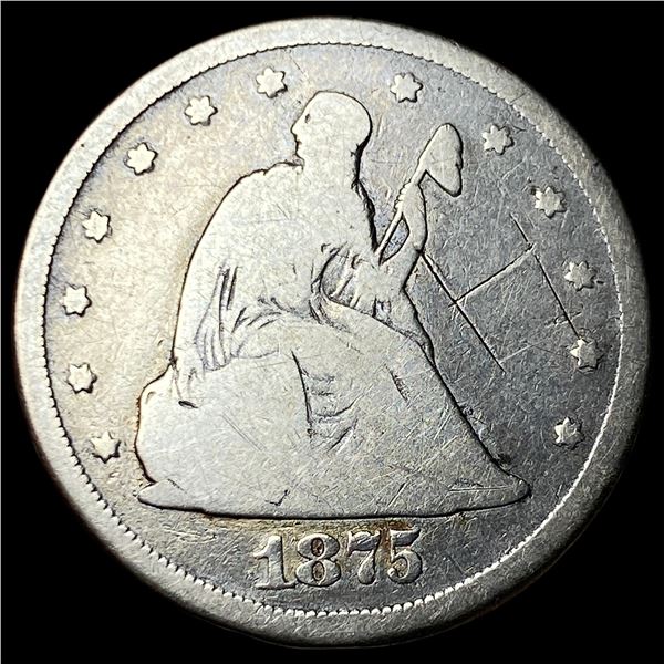 1875-CC Silver Twenty-Cent Piece LIGHTLY  CIRCULATED