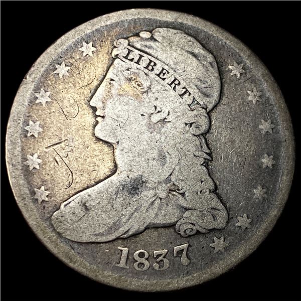 1837 Silver Capped Bust Half Dollar NICELY  CIRCULATED