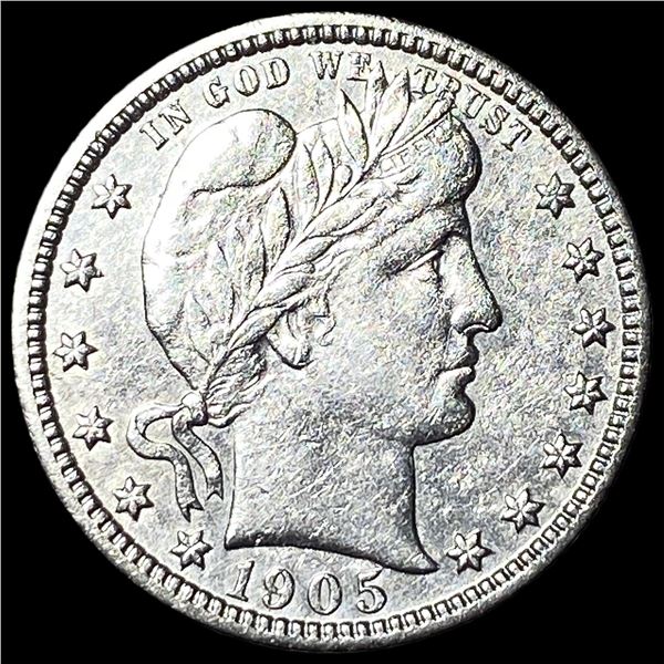 1905-S Silver Barber Quarter CHOICE AU