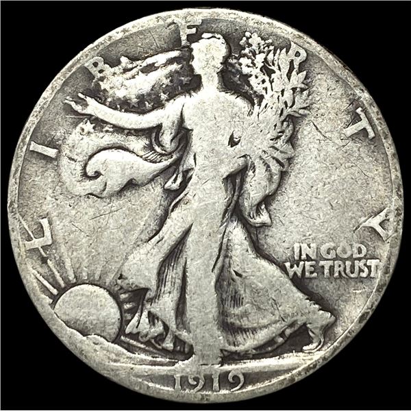 1919-D Silver Walking Liberty Half Dollar  LIGHTLY CIRCULATED