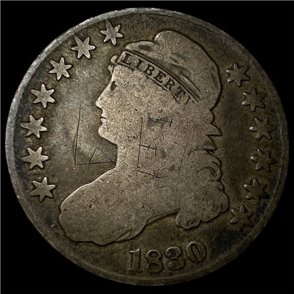 1830 Silver Capped Bust Half Dollar NICELY  CIRCULATED