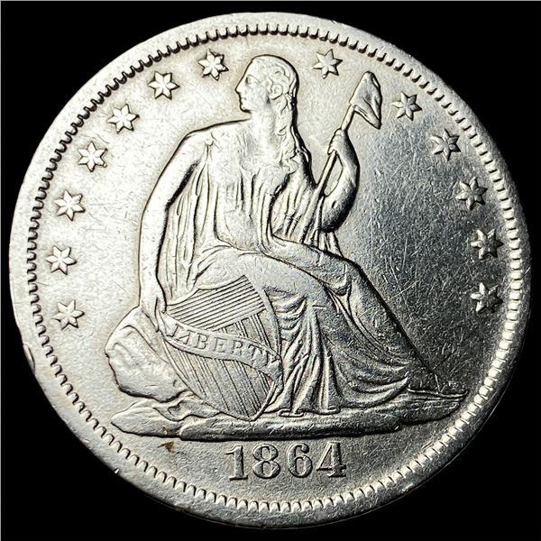 1864-S Silver Seated Liberty Half Dollar  CHOICE AU