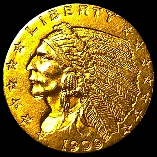 1909 Indian Head Gold $2.5 Quarter Eagle  CHOICE AU