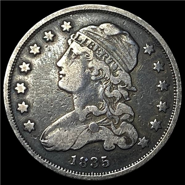 1835 Capped Bust Silver Quarter LIGHTLY  CIRCULATED
