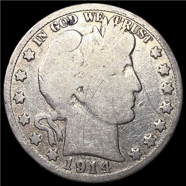 1914 Silver Barber Half Dollar LIGHTLY  CIRCULATED
