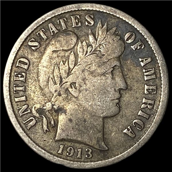 1913-S Silver Barber Dime LIGHTLY CIRCULATED