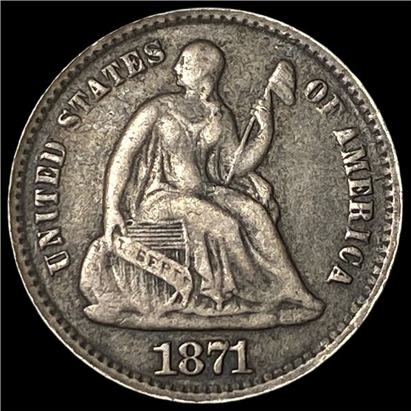 1871 Silver Half Dime LIGHTLY CIRCULATED