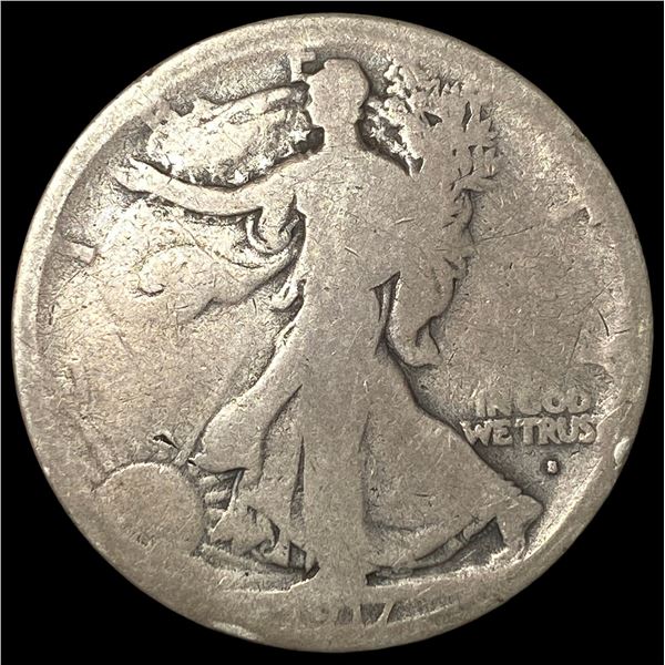 Walking Liberty Half Dollar 1917-D NICELY CIRCULATED
