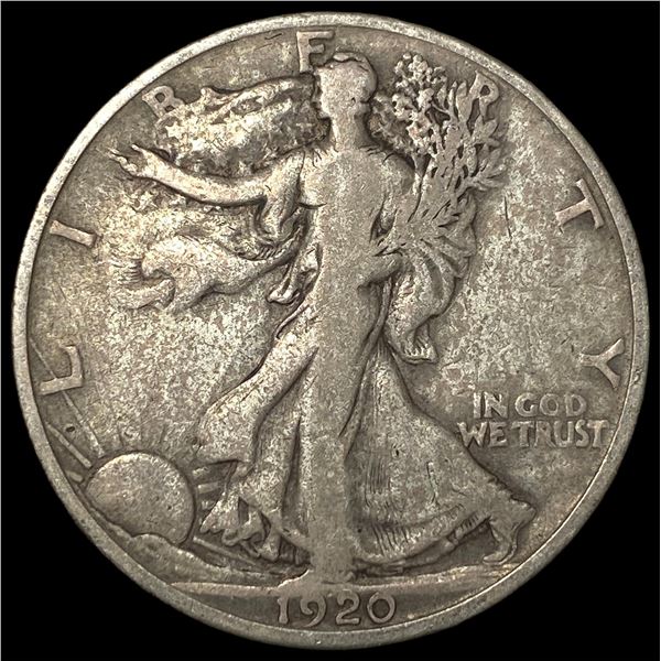 1920-S Silver Walking Liberty Half Dollar LIGHTLY CIRCULATED