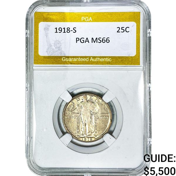 1918-S Standing Liberty Quarter PGA MS66