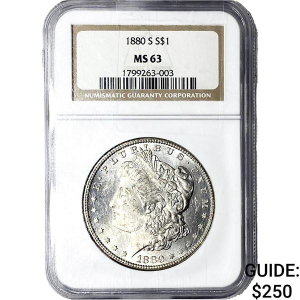 1880-S Morgan Silver Dollar NGC MS63