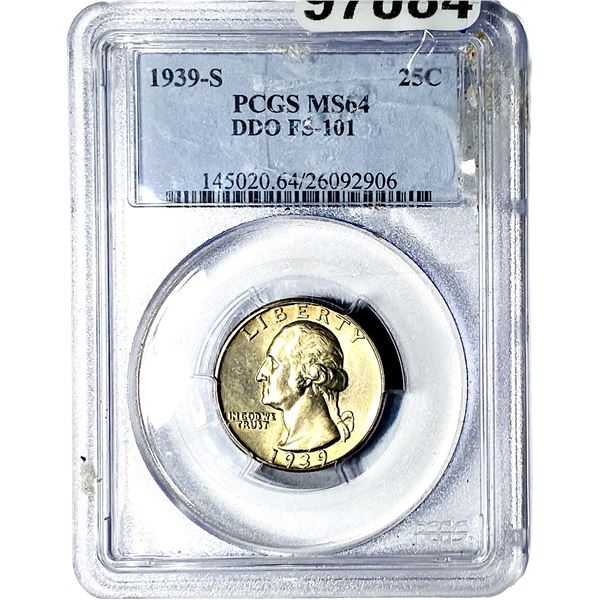 1939-S Washington Silver Quarter PCGS MS64