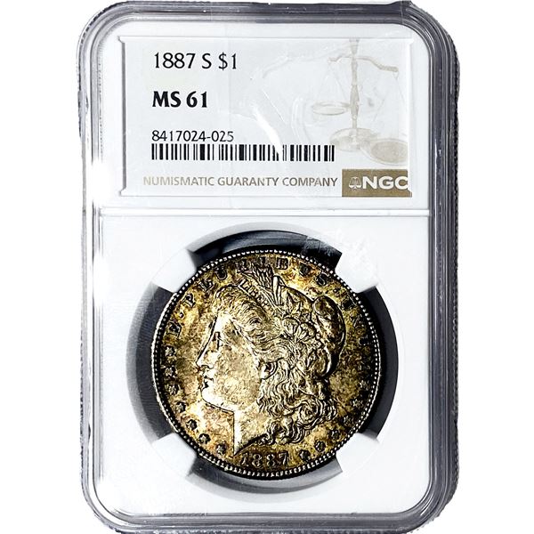 1887 Morgan Silver Dollar NGC MS61