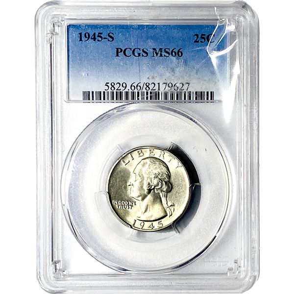 1945-S Washington Silver Quarter PCGS MS66