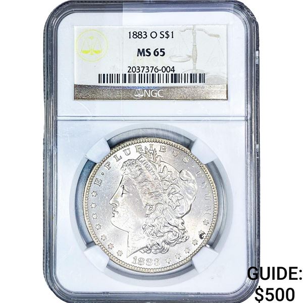 1883-O Morgan Silver Dollar NGC MS65