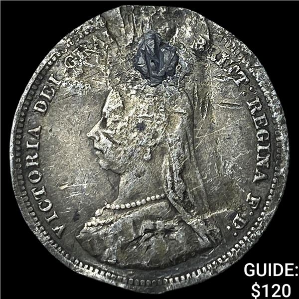 1888 Great Britain Silver 1 Shilling Jubilee Head
