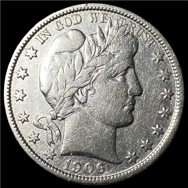 1906-S Silver Barber Half Dollar ABOUT UNCIRCULATED