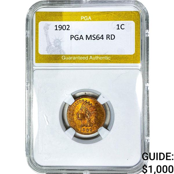 1902 Indian Head Cent PGA MS64 RD