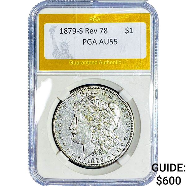 1879-S Rev 78 Morgan Silver Dollar PGA AU55