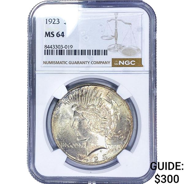 1923 Silver Peace Dollar NGC MS64