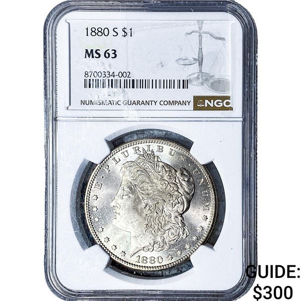 1880-S Morgan Silver Dollar NGC MS63