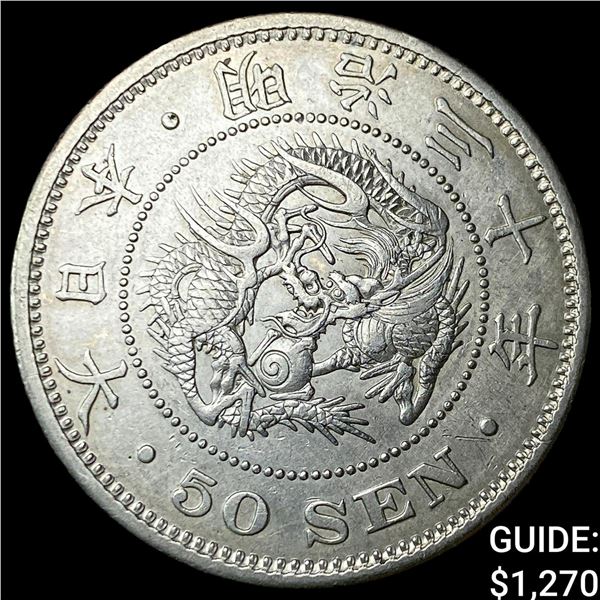 1897 YR 30 Japan Mutsuhito Silver 50 Sen