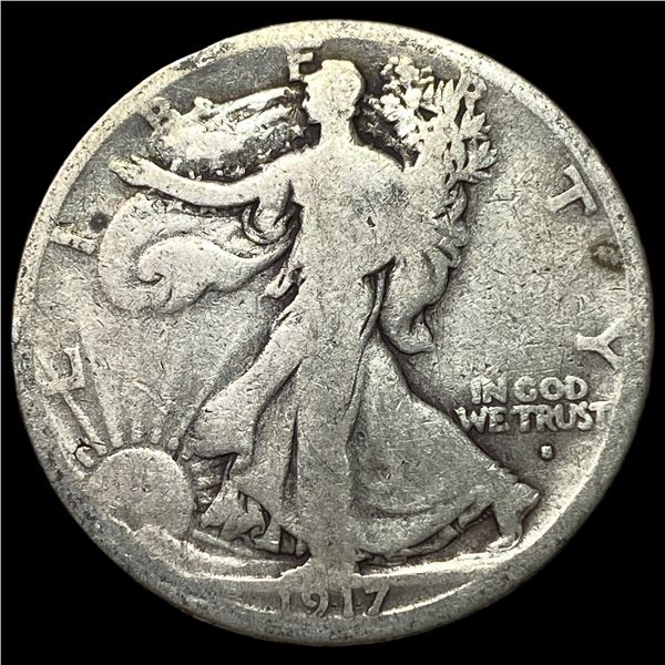 1917-S Silver Walking Liberty Half Dollar LIGHTLY CIRCULATED