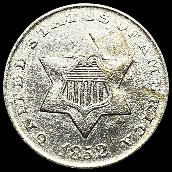 1852 Silver Three-Cent Piece ABOUT UNCIRCULATED