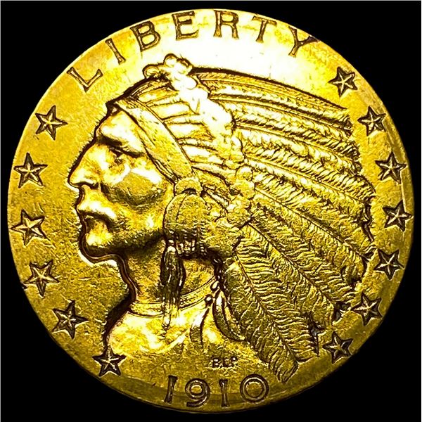 1910-S Indian Head Gold $5 Half Eagle CHOICE AU