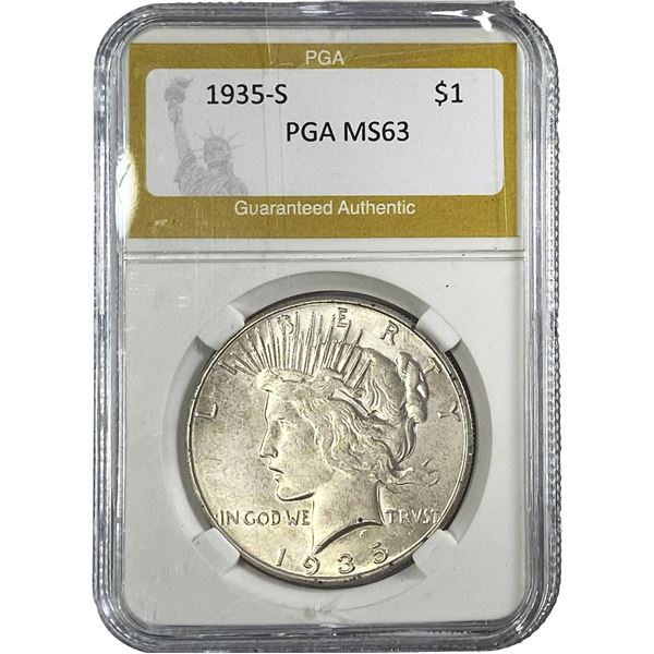 1935-S Silver Peace Dollar PGA MS63