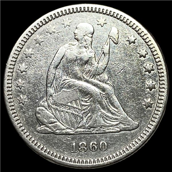 1860 Silver Seated Liberty Quarter UNCIRCULATED
