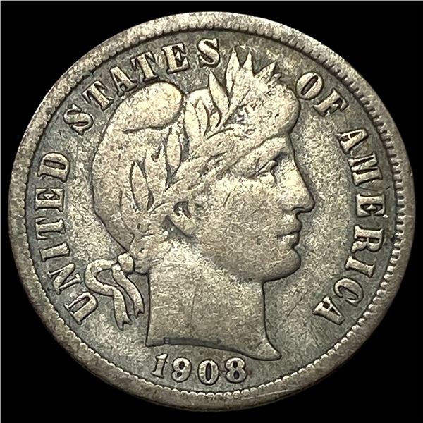 1908-O Silver Barber Dime NEARLY UNCIRCULATED