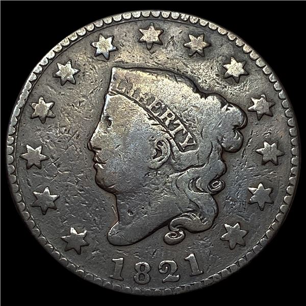 1821 Coronet Head Large Cent LIGHTLY CIRCULATED