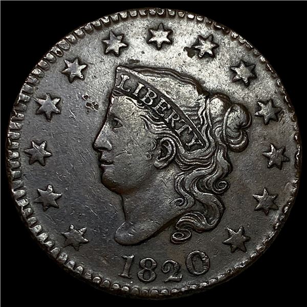 1820 Coronet Head Large Cent NEARLY UNCIRCULATED
