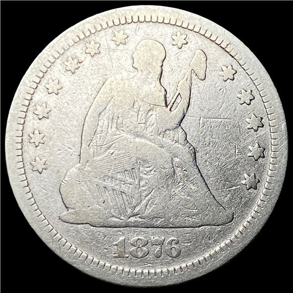 1876-CC Silver Seated Liberty Quarter LIGHTLY  CIRCULATED