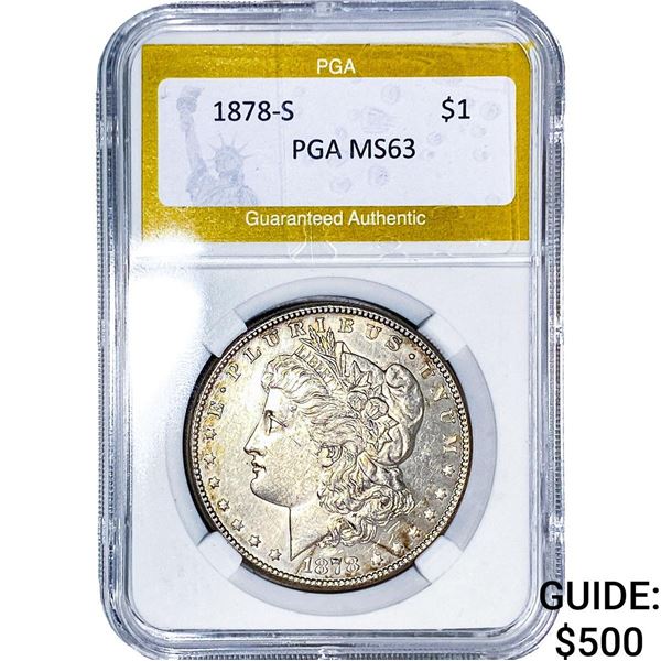 1878-S Morgan Silver Dollar PGA MS63
